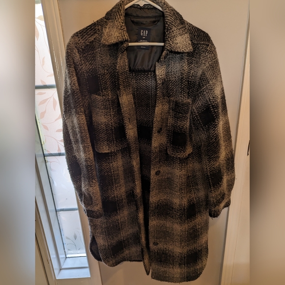 GAP Long Wool Shirt Jacket - Picture 3 of 8